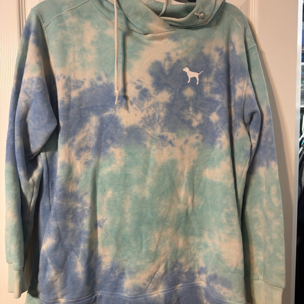 Victoria's Secret Blue and Cream Turtleneck Sweater